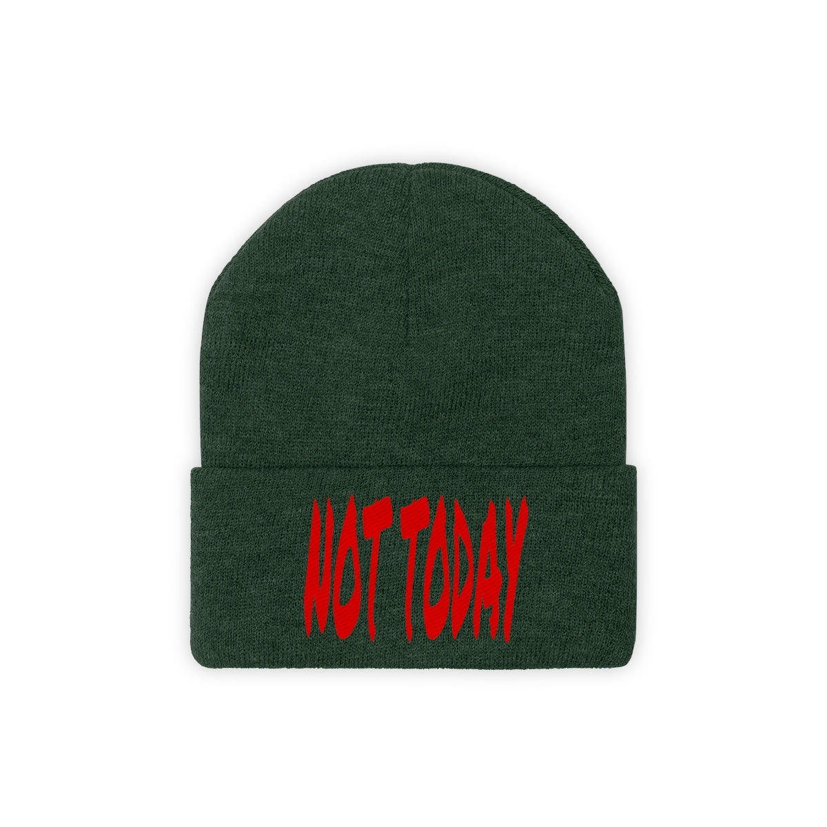 "Not Today" Red Letters Knit Beanie #VezzyWorld 👽🖖🏾 - VezzyWorld