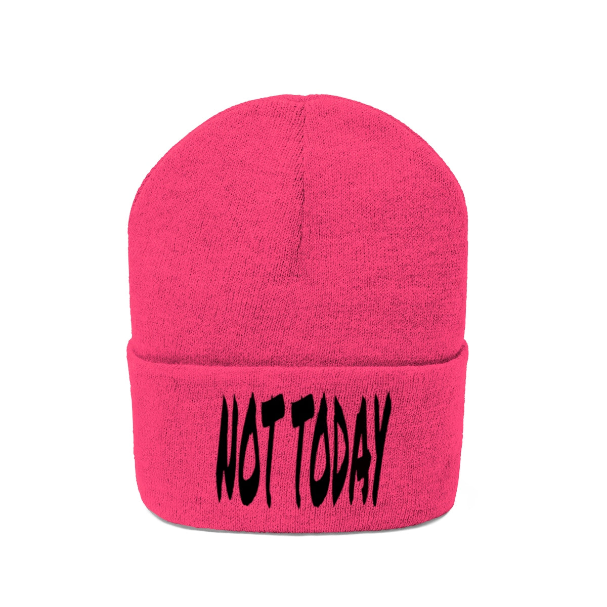 "Not Today" Black Letters Knit Beanie #VezzyWorld 👽🖖🏾 - VezzyWorld