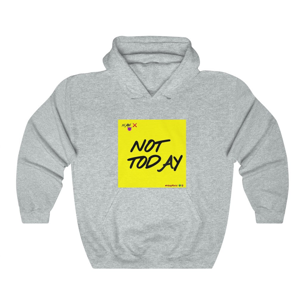 Yellow Background w/ Black Finesse Letters "Not Today" ™ Hoodie #VezzyWorld 👽🖖🏾 - VezzyWorld