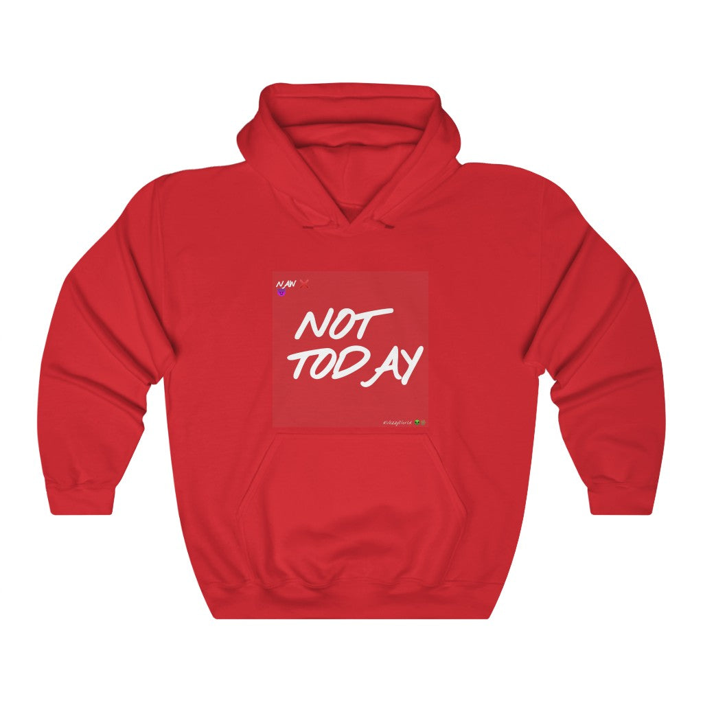 Red Background w/White Finesse Letters "Not Today" ™ Hoodie #VezzyWorld 👽🖖🏾 - VezzyWorld