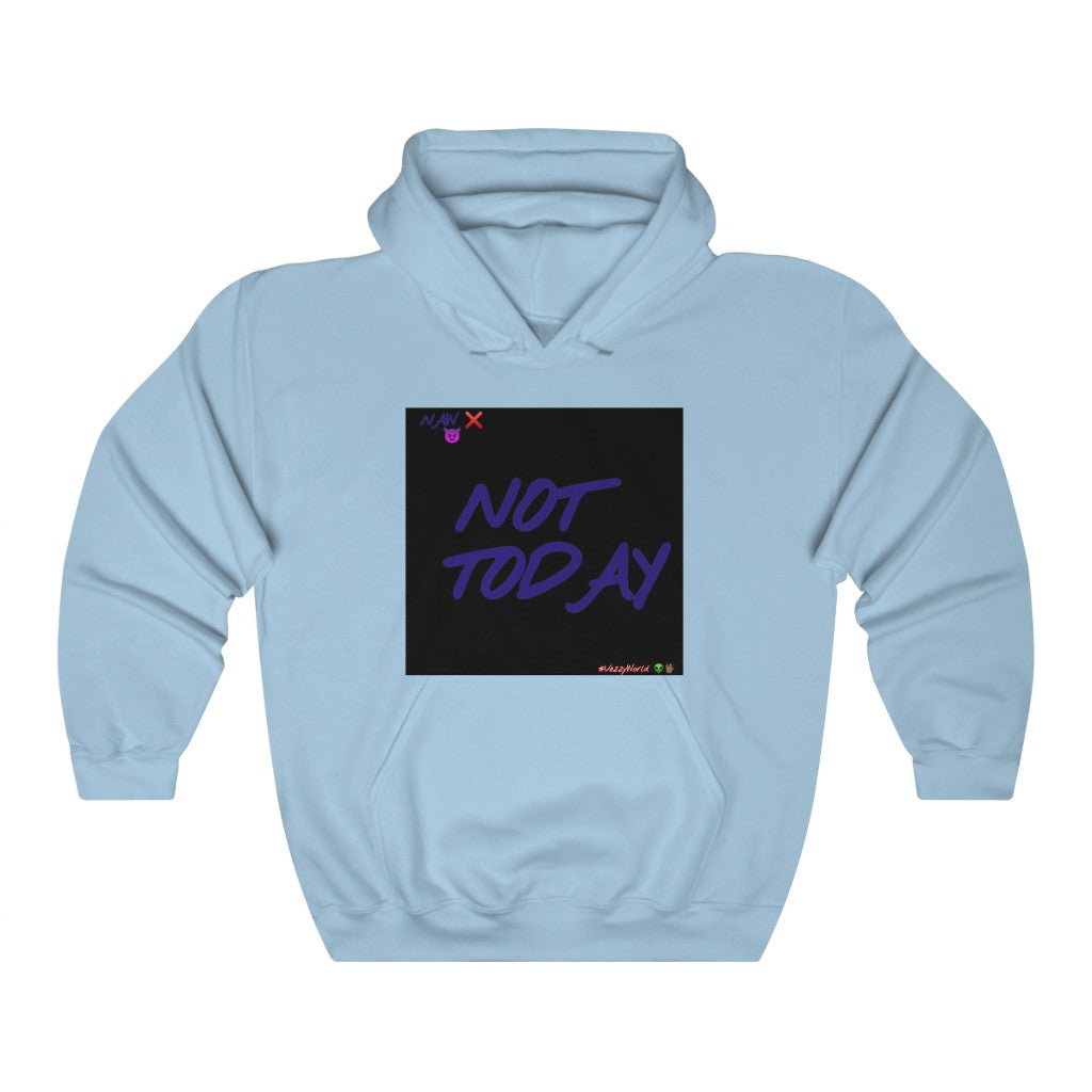 Black Background w/ Purple Finesse Letters "Not Today" ™ Hoodie #VezzyWorld 👽🖖🏾 - VezzyWorld