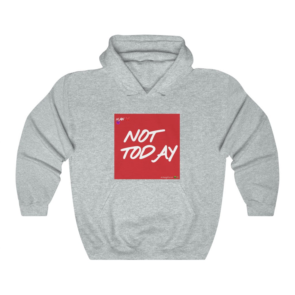 Red Background w/White Finesse Letters "Not Today" ™ Hoodie #VezzyWorld 👽🖖🏾 - VezzyWorld