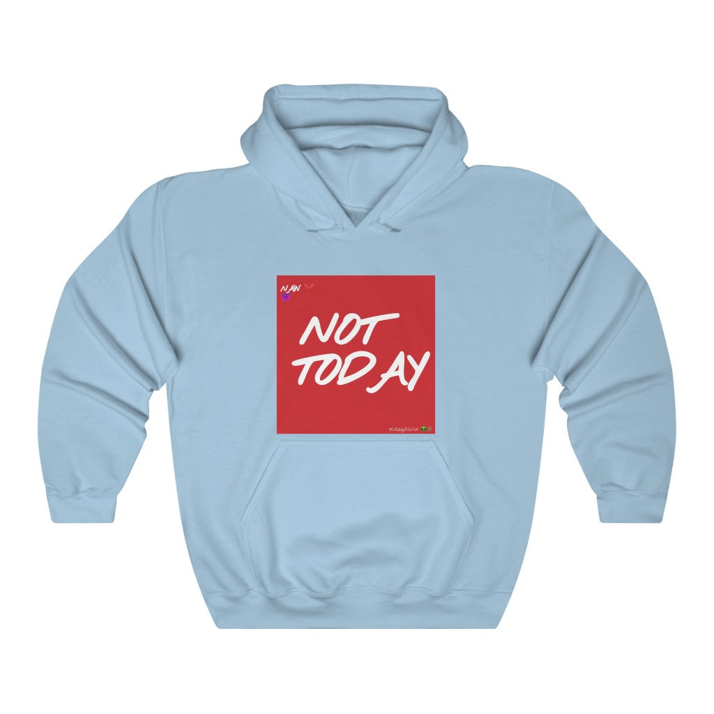 Red Background w/White Finesse Letters "Not Today" ™ Hoodie #VezzyWorld 👽🖖🏾 - VezzyWorld