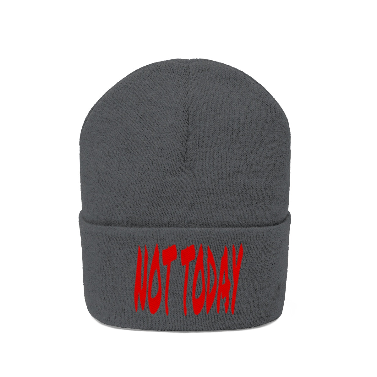 "Not Today" Red Letters Knit Beanie #VezzyWorld 👽🖖🏾 - VezzyWorld