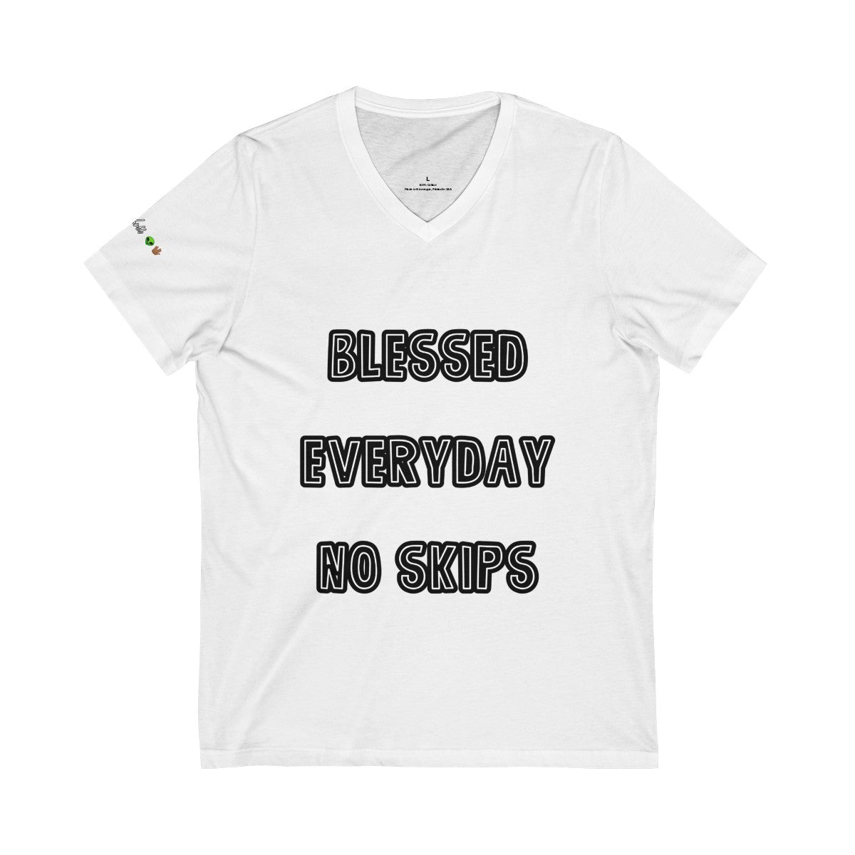Blessed Everyday No Skips - Womens - V-Neck Tee #VezzyWorld 👽🖖🏾 - VezzyWorld