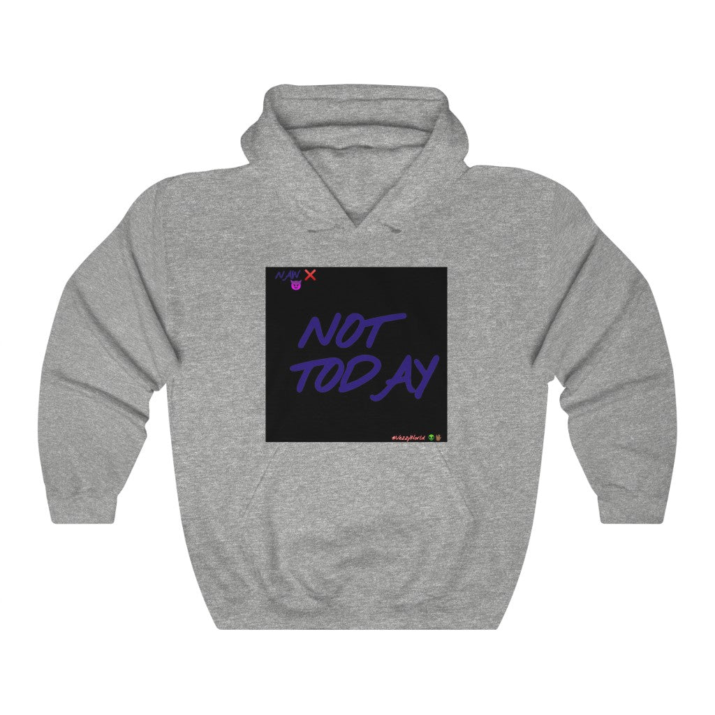 Black Background w/ Purple Finesse Letters "Not Today" ™ Hoodie #VezzyWorld 👽🖖🏾 - VezzyWorld