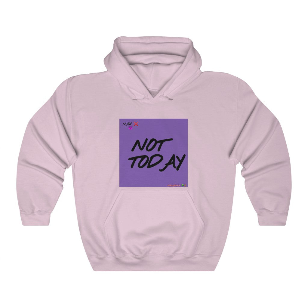 Purple Background w/ Black Finesse Letters "Not Today" ™ Hoodie #VezzyWorld 👽🖖🏾 - VezzyWorld