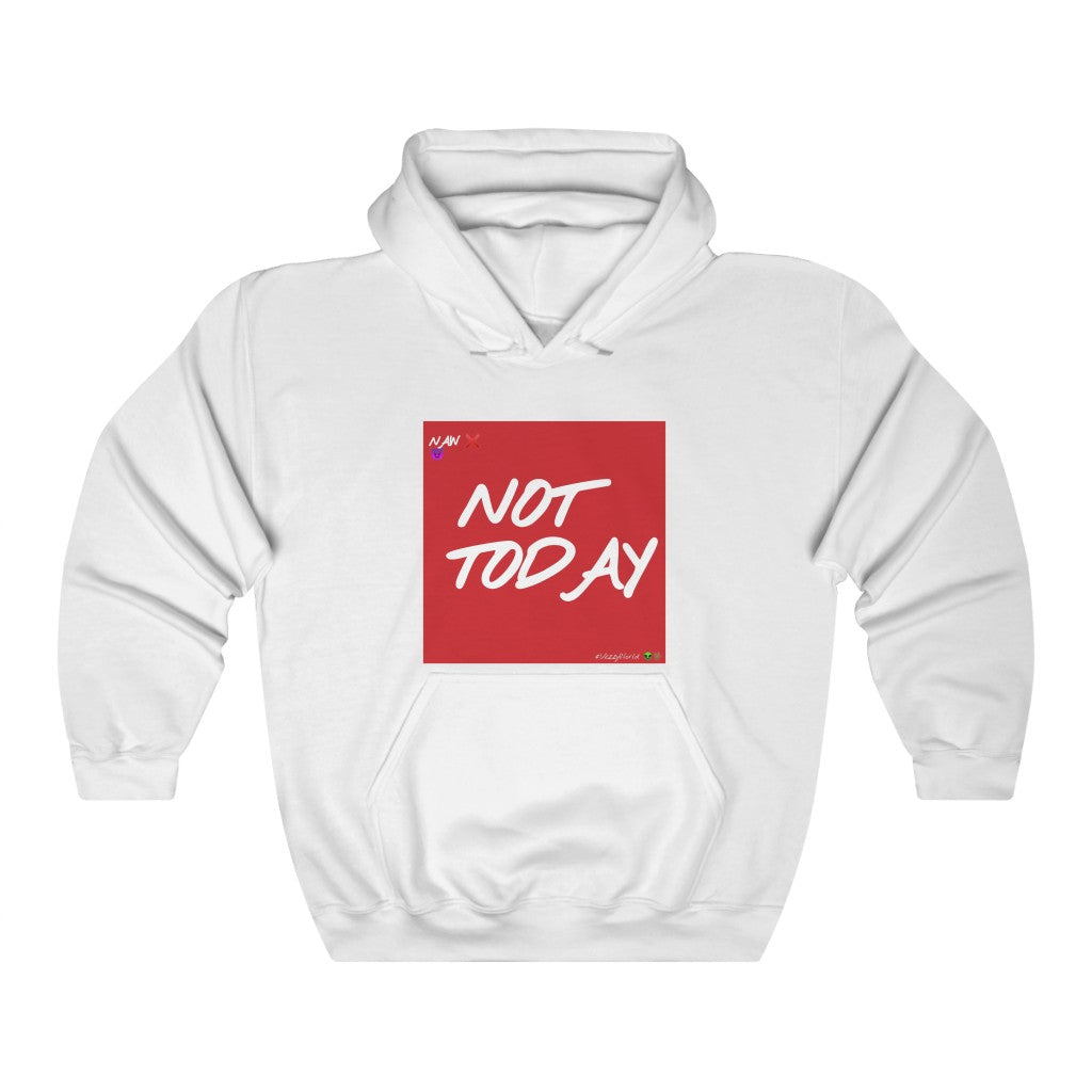 Red Background w/White Finesse Letters "Not Today" ™ Hoodie #VezzyWorld 👽🖖🏾 - VezzyWorld