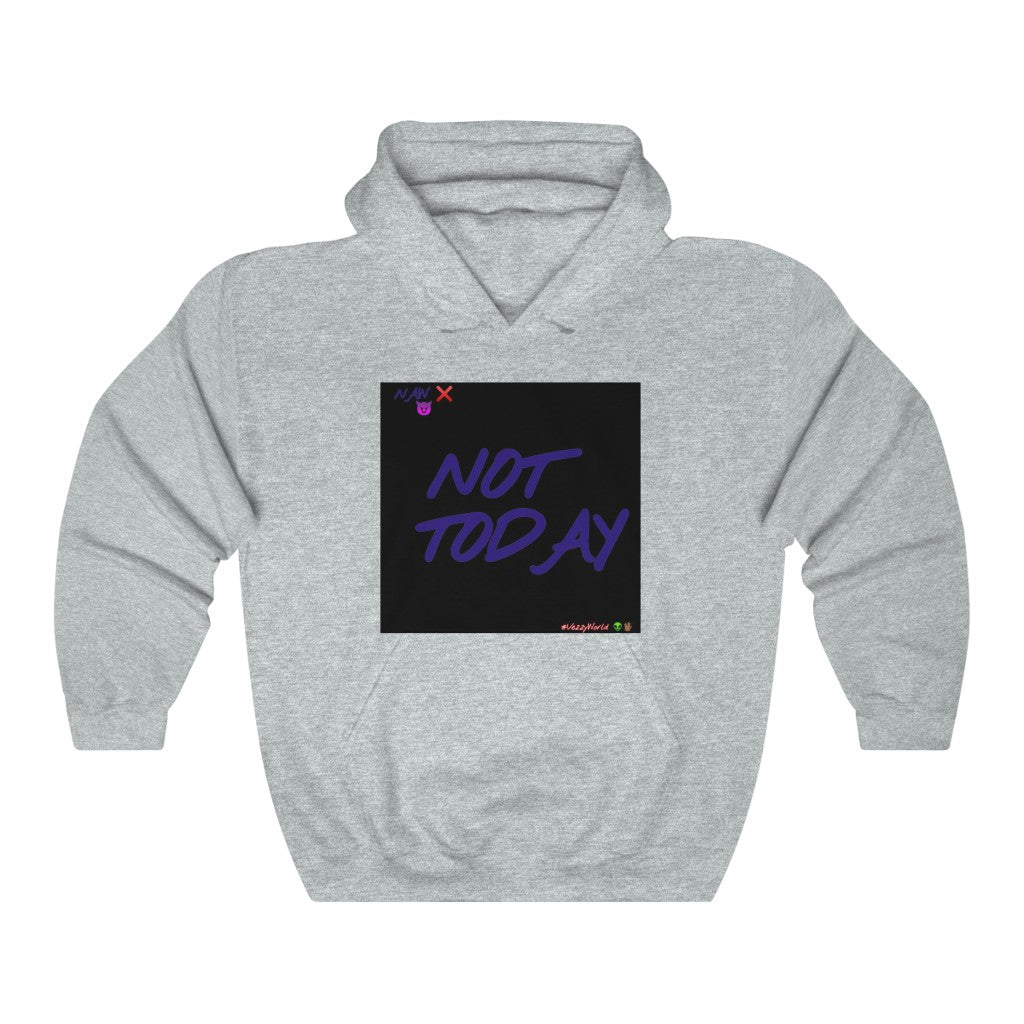 Black Background w/ Purple Finesse Letters "Not Today" ™ Hoodie #VezzyWorld 👽🖖🏾 - VezzyWorld