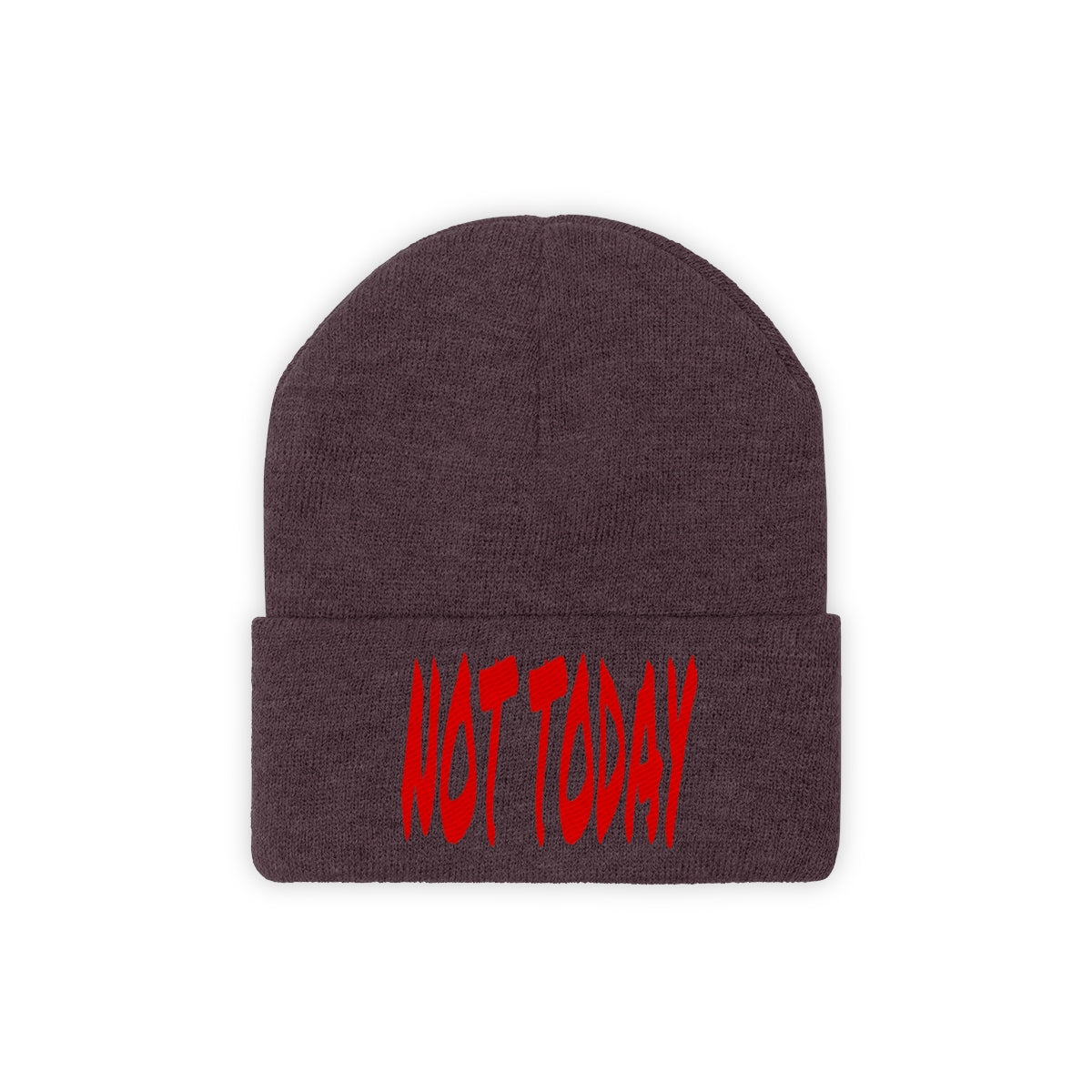 "Not Today" Red Letters Knit Beanie #VezzyWorld 👽🖖🏾 - VezzyWorld