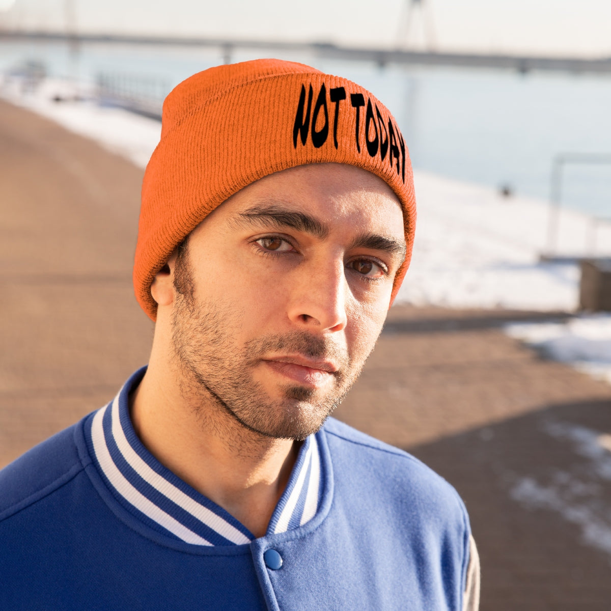 "Not Today" Black Letters Knit Beanie #VezzyWorld 👽🖖🏾 - VezzyWorld