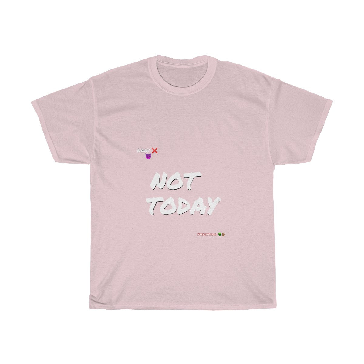 White Marker Letters "NOT TODAY" Unisex Heavy Cotton Tee 👽 - VezzyWorld