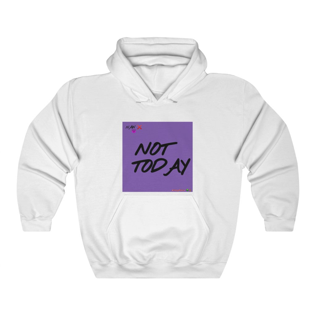 Purple Background w/ Black Finesse Letters "Not Today" ™ Hoodie #VezzyWorld 👽🖖🏾 - VezzyWorld