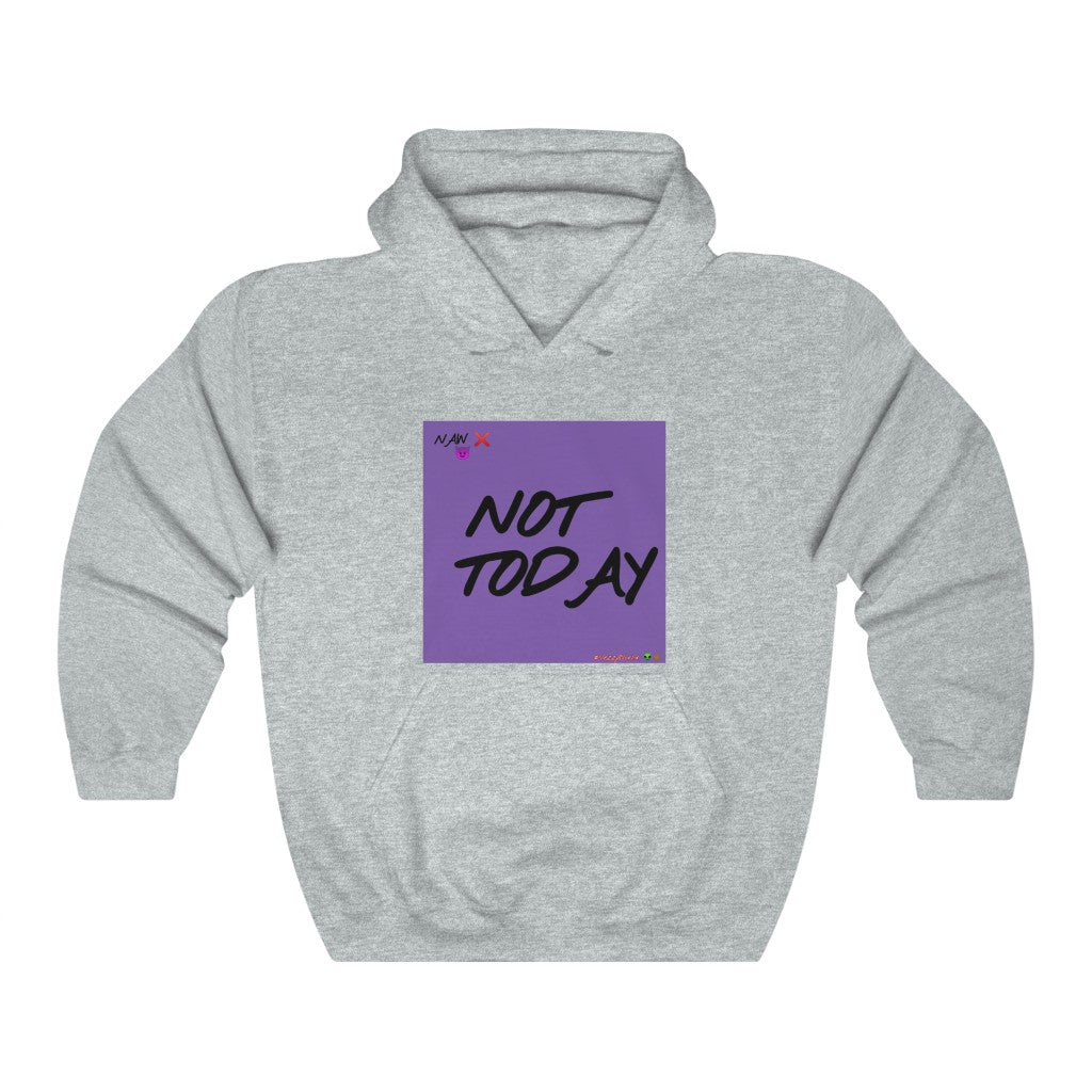 Purple Background w/ Black Finesse Letters "Not Today" ™ Hoodie #VezzyWorld 👽🖖🏾 - VezzyWorld