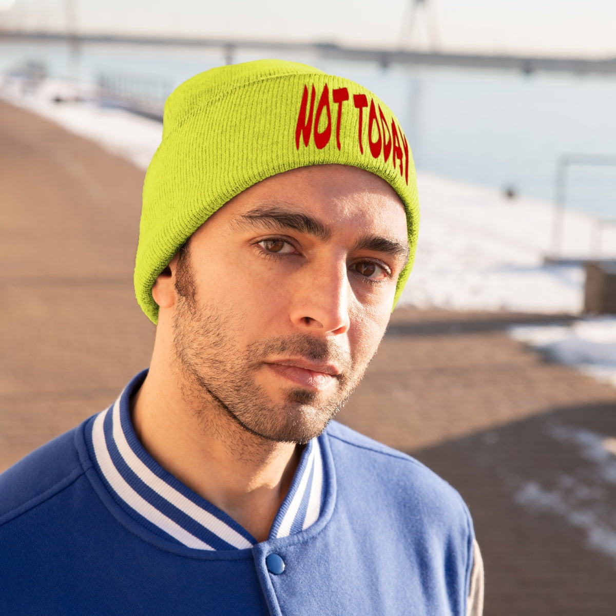 "Not Today" Red Letters Knit Beanie #VezzyWorld 👽🖖🏾 - VezzyWorld