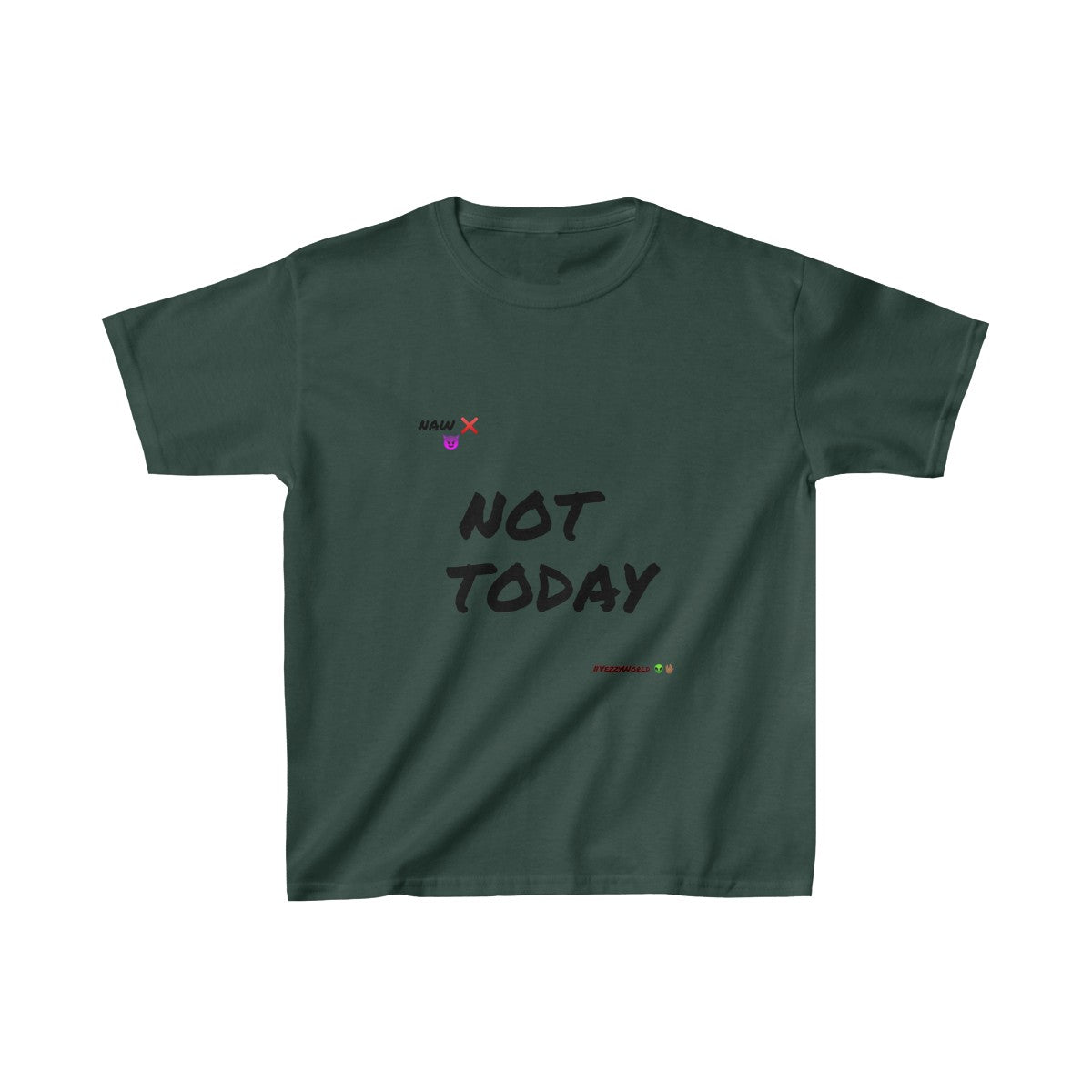 Black Marker Letters "Not Today" Kids Heavy Cotton™ Tee - VezzyWorld