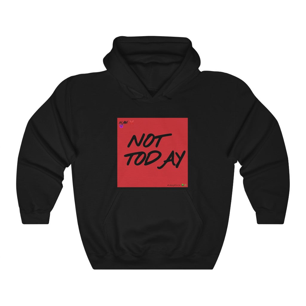 Red Background "Not Today" ™ Hoodie #VezzyWorld 👽🖖🏾 - VezzyWorld