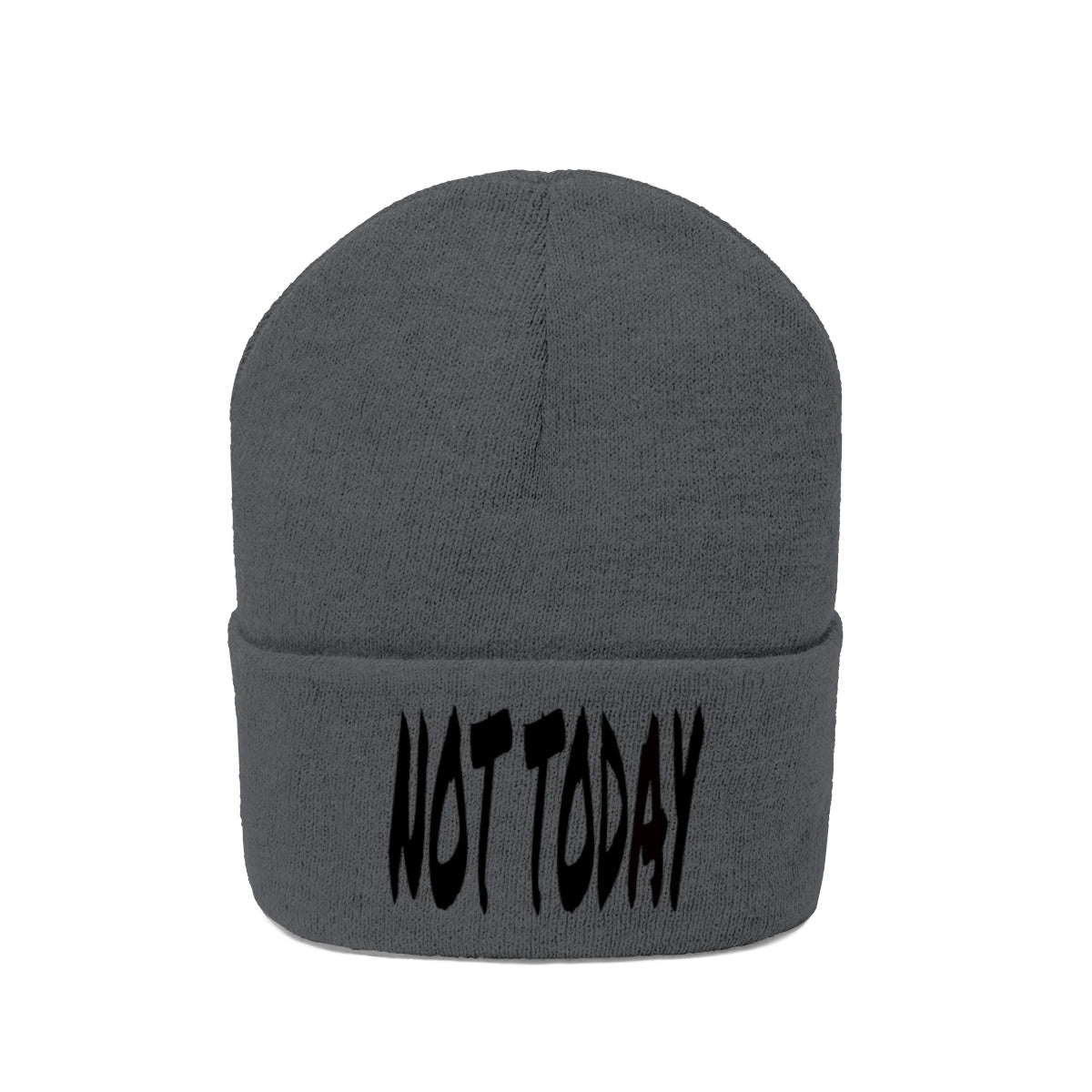 "Not Today" Black Letters Knit Beanie #VezzyWorld 👽🖖🏾 - VezzyWorld