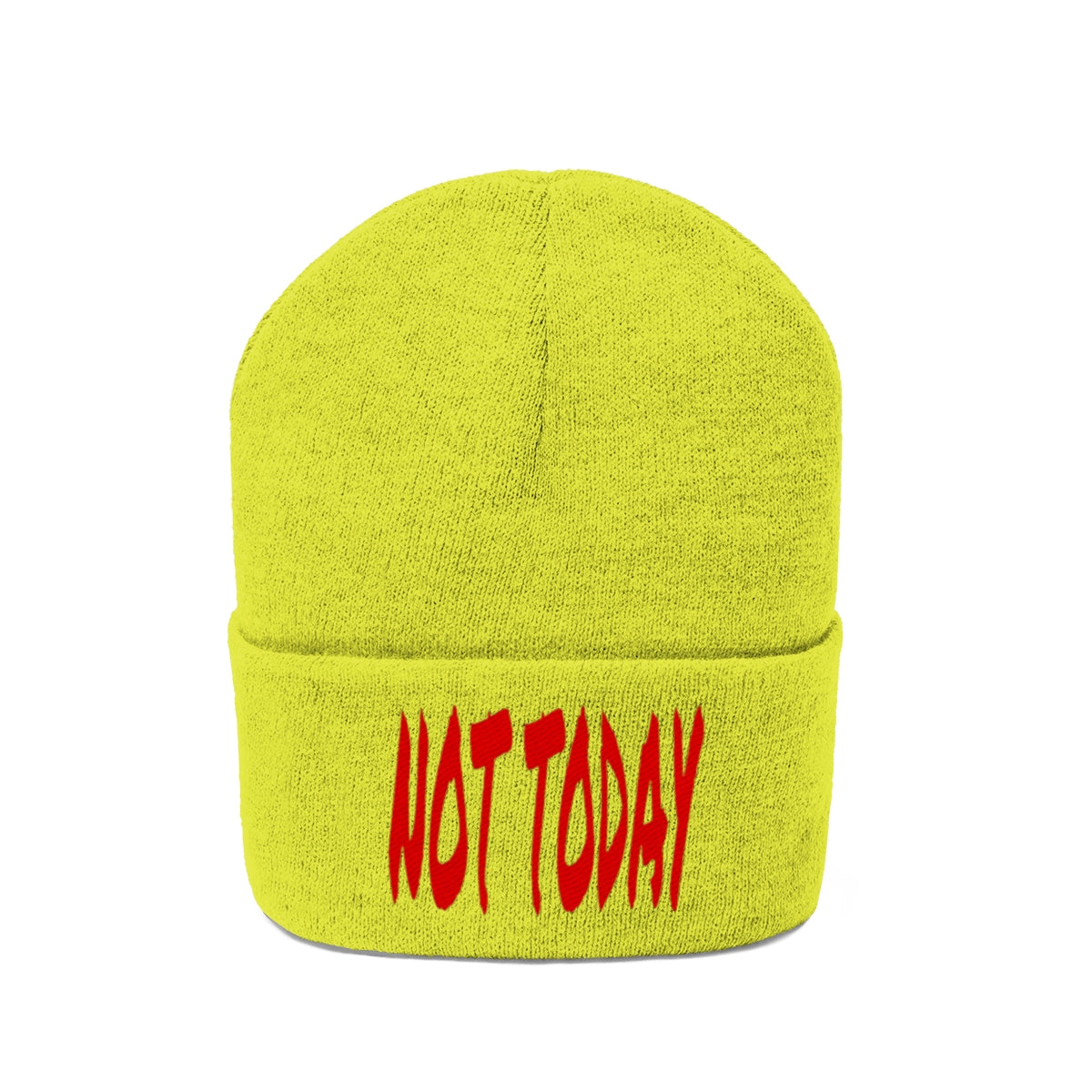 "Not Today" Red Letters Knit Beanie #VezzyWorld 👽🖖🏾 - VezzyWorld