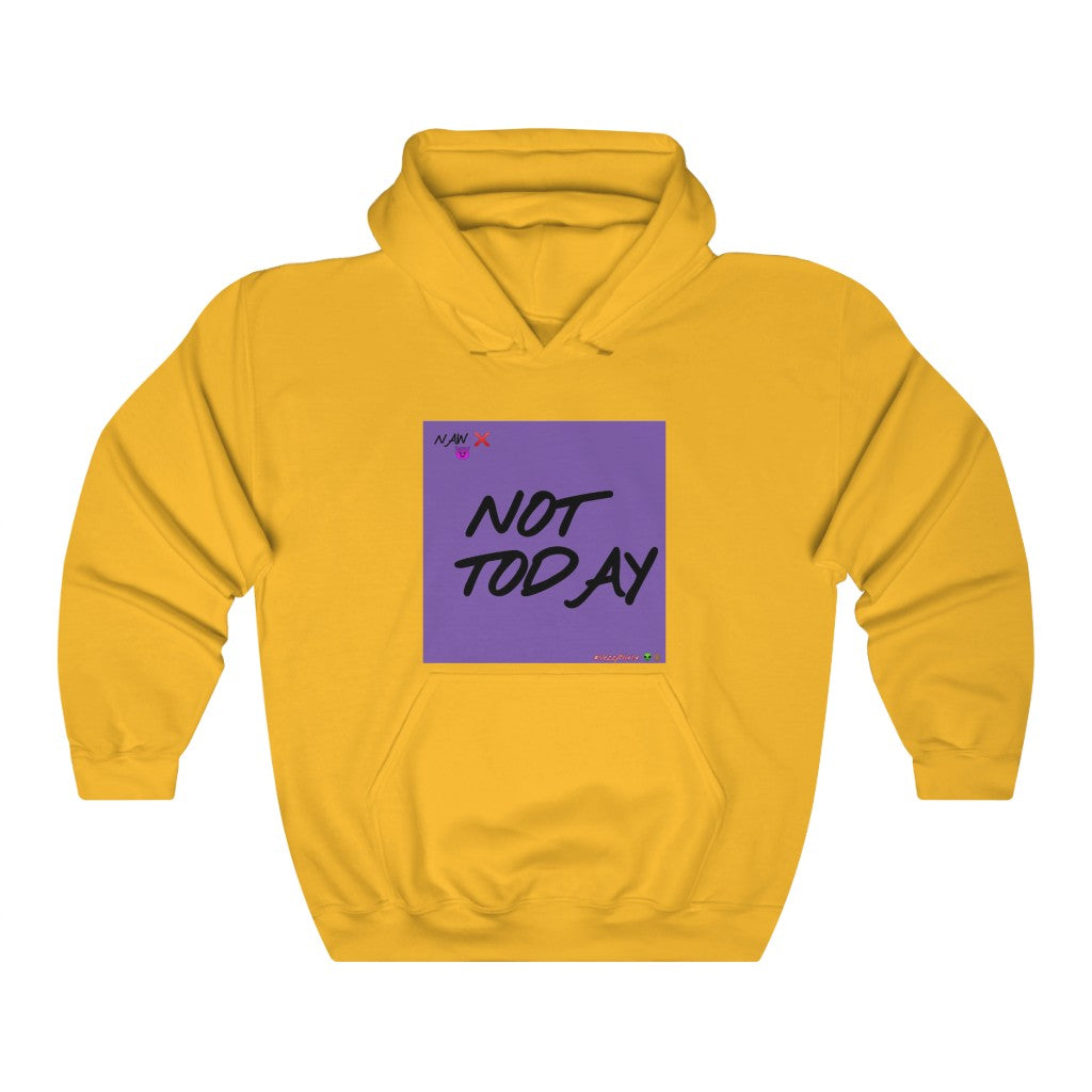 Purple Background w/ Black Finesse Letters "Not Today" ™ Hoodie #VezzyWorld 👽🖖🏾 - VezzyWorld