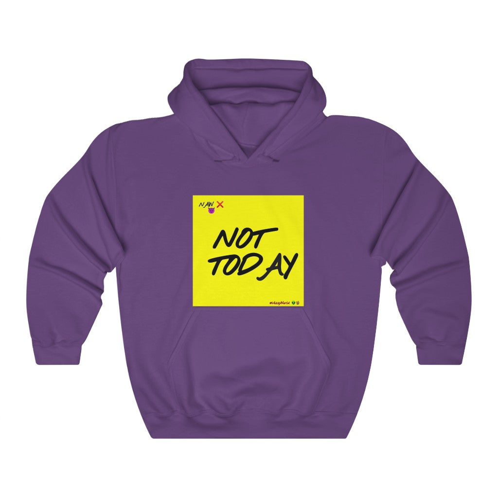 Yellow Background w/ Black Finesse Letters "Not Today" ™ Hoodie #VezzyWorld 👽🖖🏾 - VezzyWorld