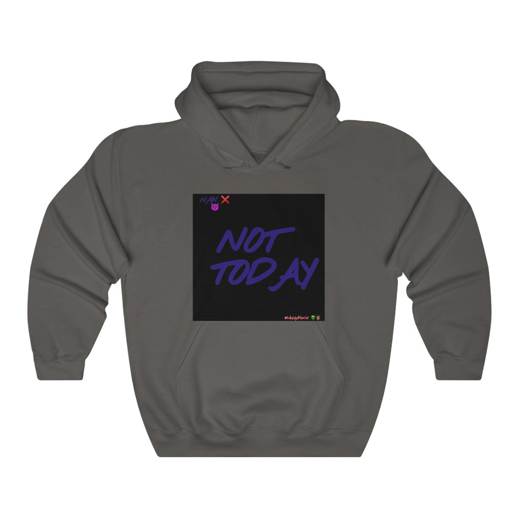 Black Background w/ Purple Finesse Letters "Not Today" ™ Hoodie #VezzyWorld 👽🖖🏾 - VezzyWorld