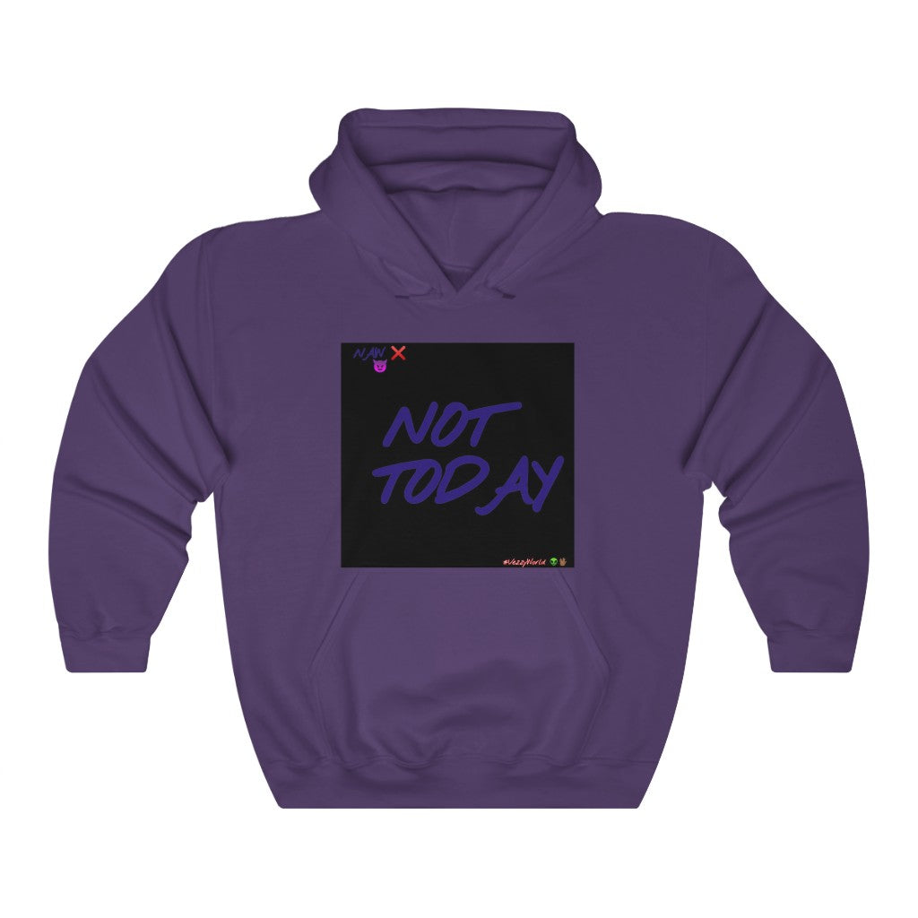 Black Background w/ Purple Finesse Letters "Not Today" ™ Hoodie #VezzyWorld 👽🖖🏾 - VezzyWorld