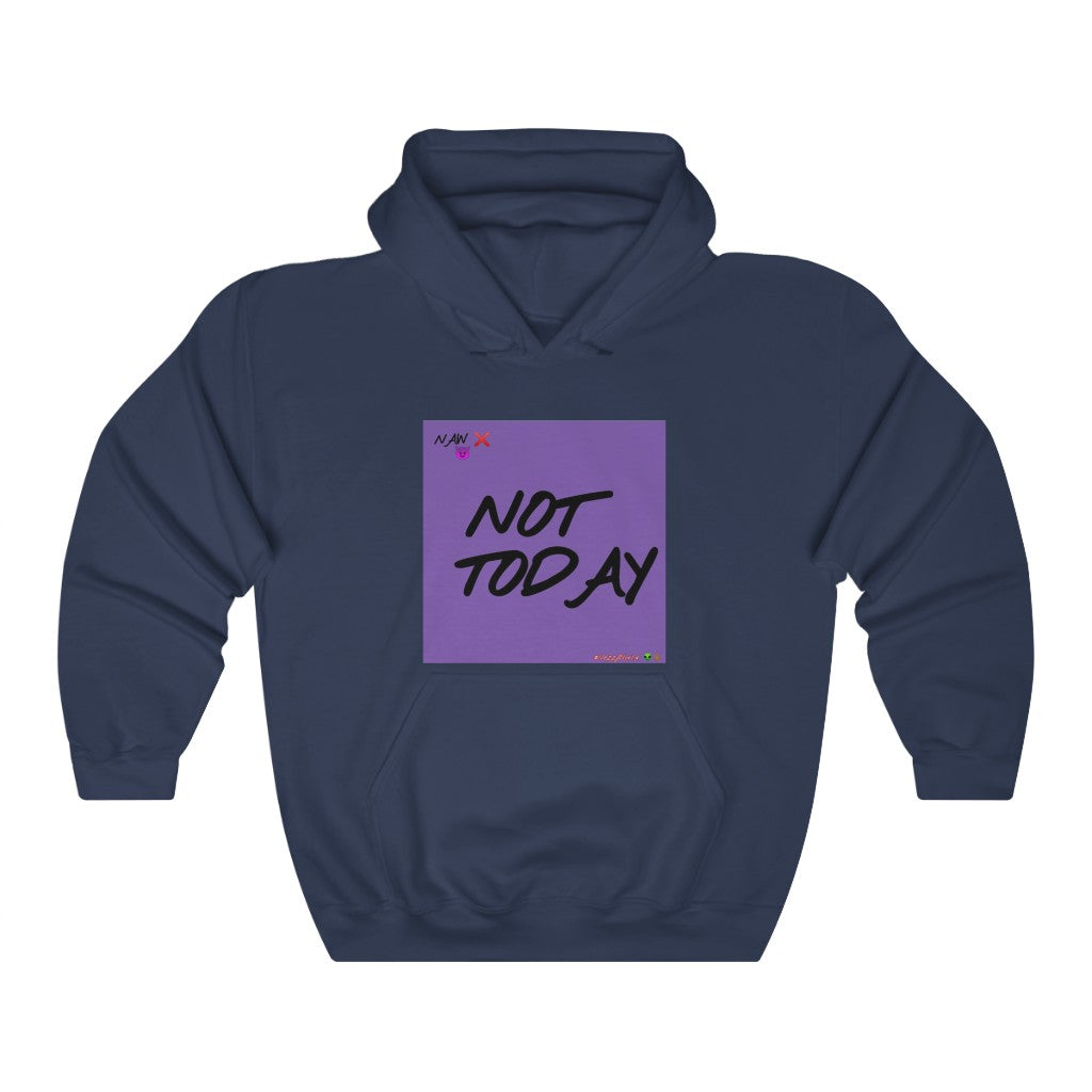 Purple Background w/ Black Finesse Letters "Not Today" ™ Hoodie #VezzyWorld 👽🖖🏾 - VezzyWorld