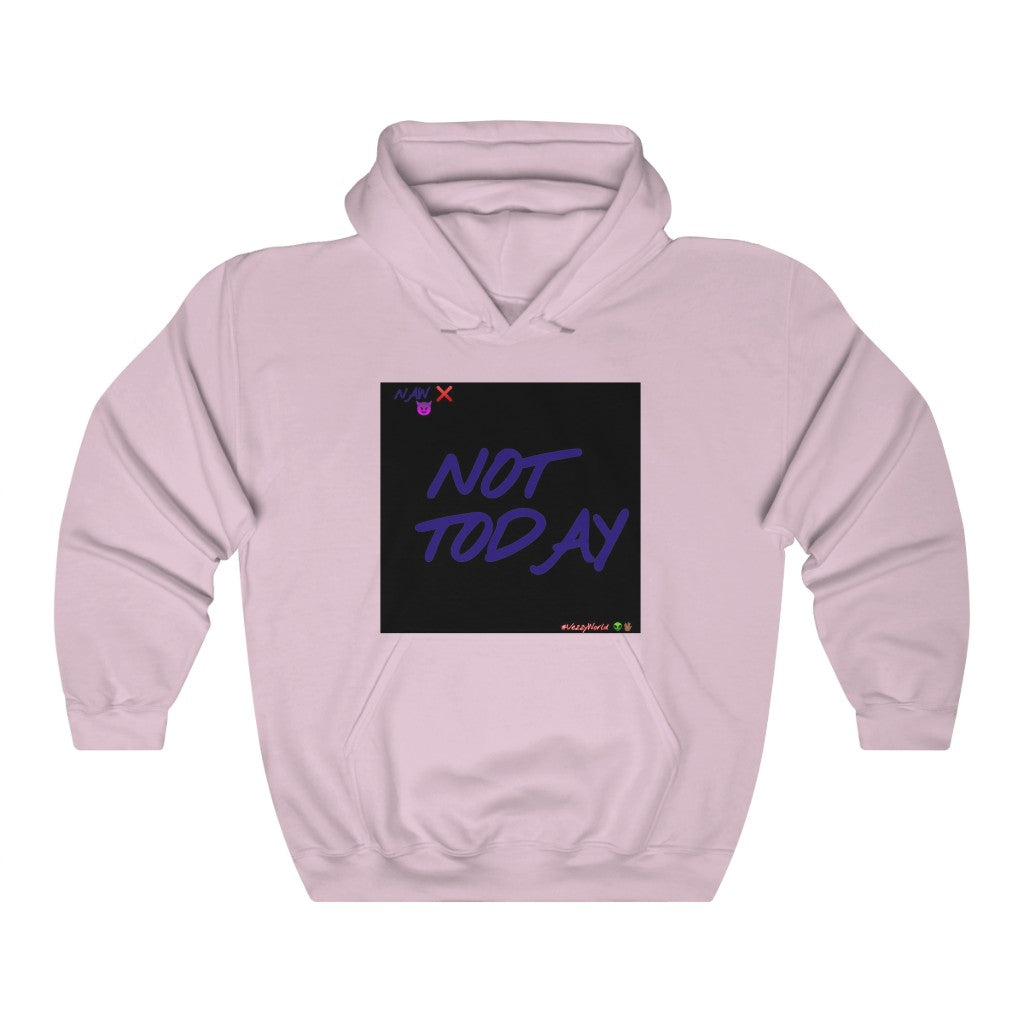 Black Background w/ Purple Finesse Letters "Not Today" ™ Hoodie #VezzyWorld 👽🖖🏾 - VezzyWorld