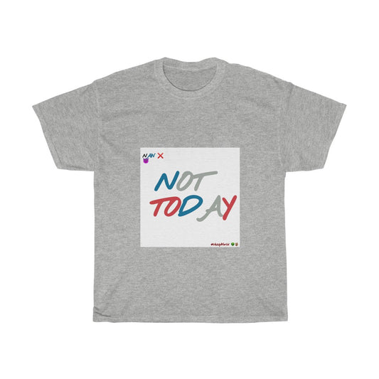 J- 4s - Red Blue Silver - "NOT TODAY" Unisex Heavy Cotton Tee 👽🖖🏾 - VezzyWorld