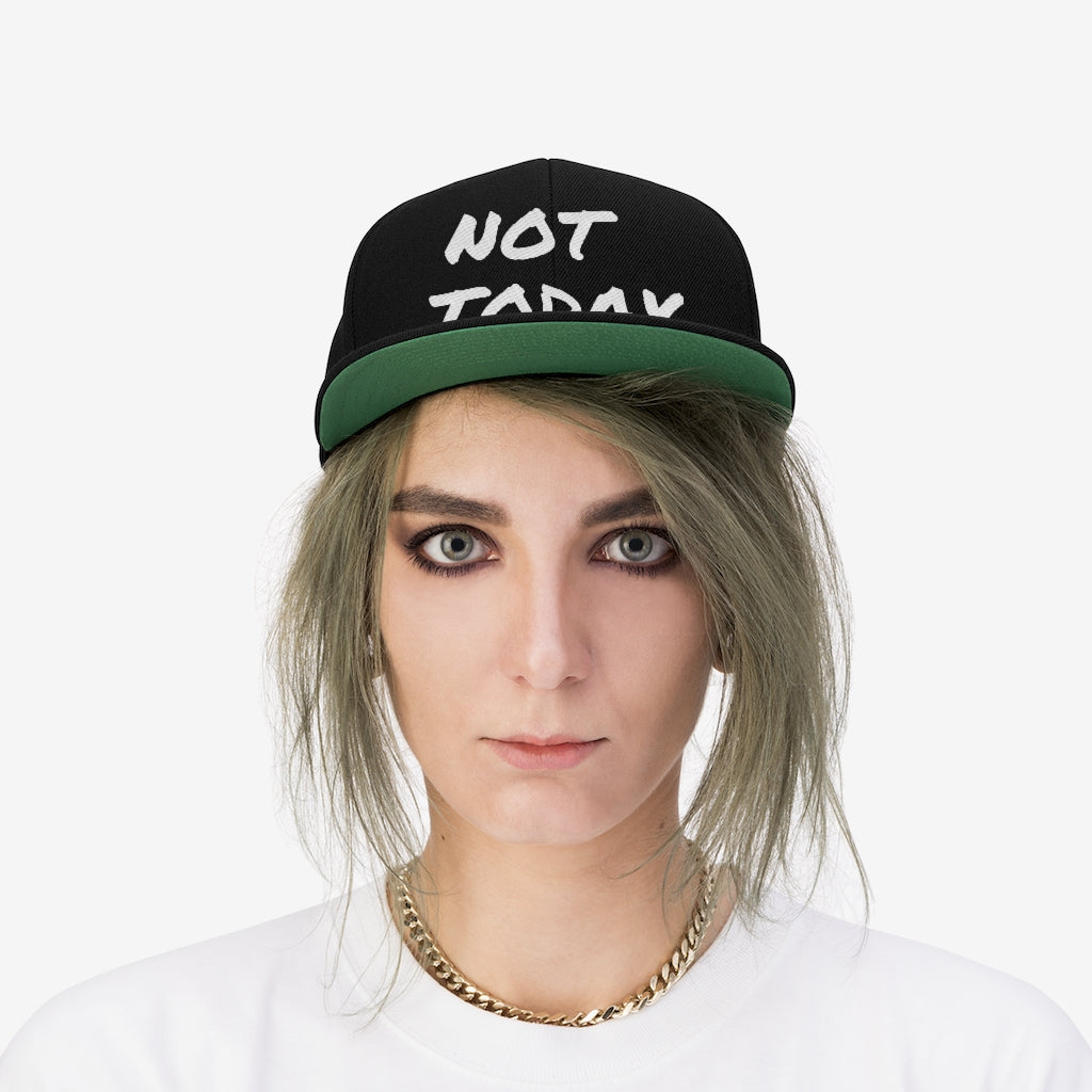 Not Today - SnapBack (Black & White) 👽 - VezzyWorld