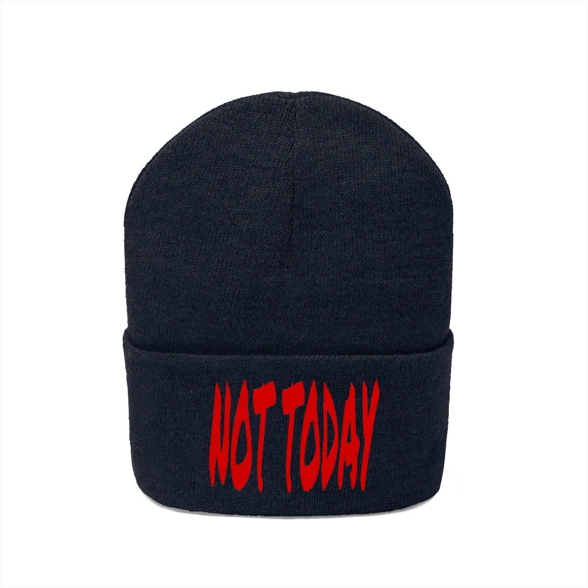 "Not Today" Red Letters Knit Beanie #VezzyWorld 👽🖖🏾 - VezzyWorld