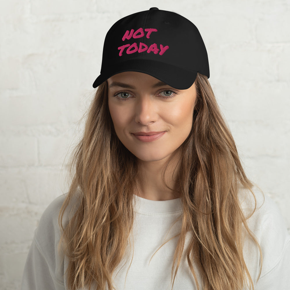 Pink Marker "Not Today" Dad hat - VezzyWorld