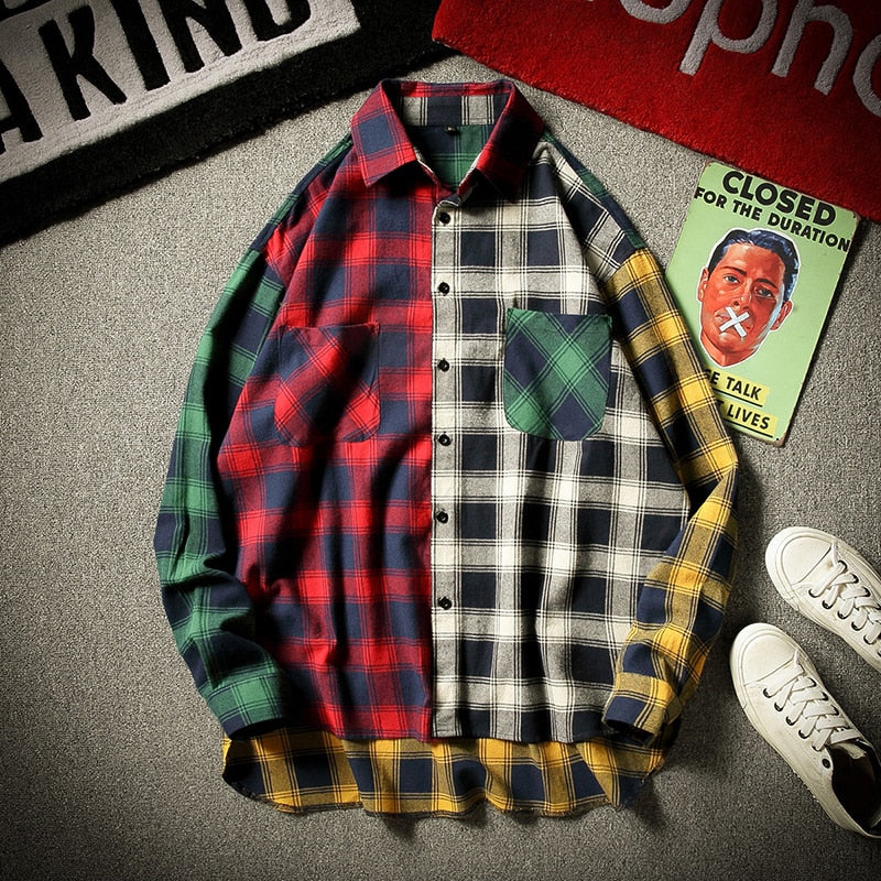 Flannel Vintage Plaid Patchwork #VezzyWorld 👽🖖🏾 - VezzyWorld