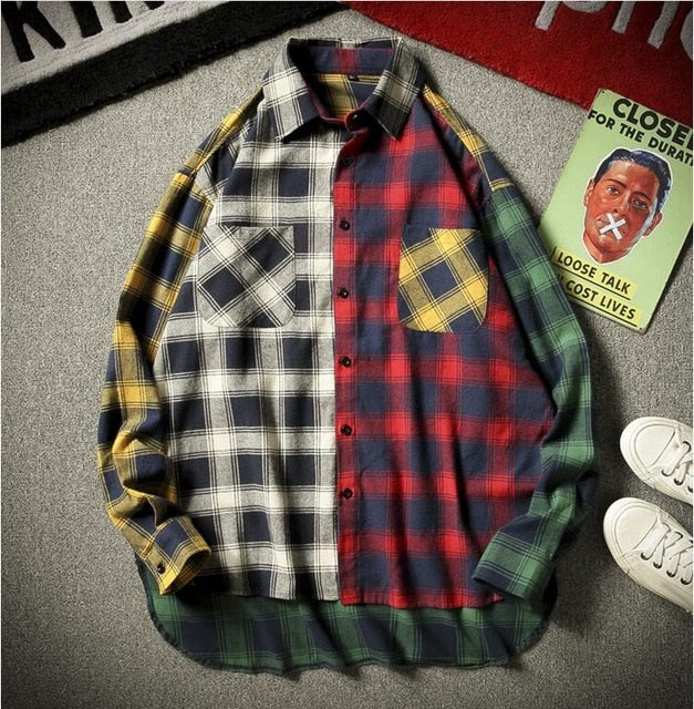 Flannel Vintage Plaid Patchwork #VezzyWorld 👽🖖🏾 - VezzyWorld