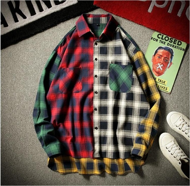 Flannel Vintage Plaid Patchwork #VezzyWorld 👽🖖🏾 - VezzyWorld