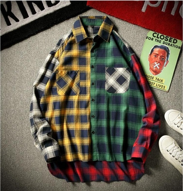 Flannel Vintage Plaid Patchwork #VezzyWorld 👽🖖🏾 - VezzyWorld