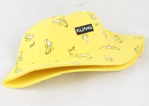 Panama Bucket Hat Men Women Summer Bucket Cap Banana Print #VezzyWorld 👽🖖🏾 - VezzyWorld